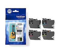 Brother LC421XLVAL Pack de 4 colores de cartuchos originales de tinta de alta capacidad para las impresoras MFCJ1010DW y DCPJ1050DW
