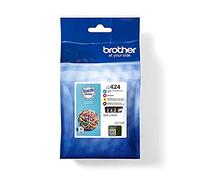 Brother LC424VAL Pack de 4 colores de cartuchos originales de tinta para la impresora DCPJ1200W, Duración estimada: hasta 750 páginas cada uno (según ISO/IEC 24711), único