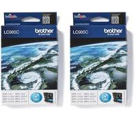 Brother LC985 - Cartucho de Tinta Cian (duración Estimada: hasta 260 páginas .según ISO/IEC 24711) (Paquete de 2)