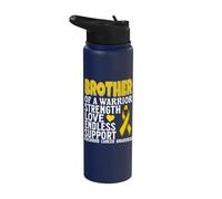 Brother of a Warrior Childhood Cancer Awareness Matching Stainless Steel Insulated Water Bottle