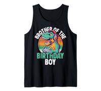 Brother of The Birthday Boy Gaming T-Rex Cumpleaños a Juego Camiseta sin Mangas