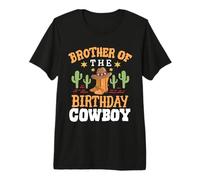Brother of The Birthday Cowboy Retro Western Rodeo Matching Camiseta Premium