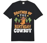 Brother of The Birthday Cowboy Retro Western Rodeo Matching Comfort Colors Adult Heavyweight T-Shirt