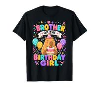 Brother of The Birthday Girl Cute Capybara Family Party Camiseta