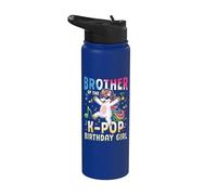Brother Of The K-Pop Cumpleaños Niña Unicornio Fiesta de cumpleaños Stainless Steel Insulated Water Bottle