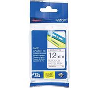 Brother Original P-Touch cinta laminada Tze de mqf31 12 mm, color negro, color rosa pastel 12 mm