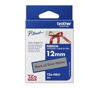 Brother Cinta para impresoras P-touch TZe-R931 Negra sobre plata 12 mm (original)