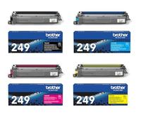 Brother Original TN-249 TN249 (TN-249BK, TN-249C, TN-249M, TN-249Y) Negro, Cian, Magenta, Amarillo Tóner Multipack Compatible con HL-L8230CDW, HL-L8240CDW, MFC-L8340CDW, MFC-L8390CDW