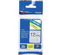 Brother P-touch TZe-MPSL31 - Cinta para impresoras Brother P-touch H100LB/R, H105, H200, E100/VP, D200/BW/VP, D210/VP, 4 m de largo, laminada, color negro sobre puntas plateadas