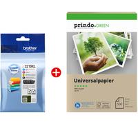 Brother + Prindo Green Recyclingpapier 500 Blatt Value Pack negro / cian / magenta / amarillo Original LC3219XL MCVP 01