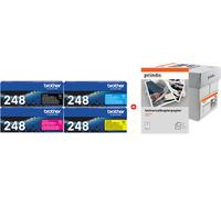 Brother + Prindo Universal Papier 2500 Blatt Value Pack negro / cian / magenta / amarillo / Blanco Original TN-248 MCVP