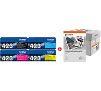 Brother + Prindo Universal Papier 2500 Blatt Value Pack negro / cian / magenta / amarillo Original TN-423 MCVP