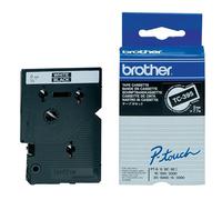 Brother TC-395 cinta blanco sobre negro 9 mm (original)