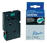 Brother Cinta laminada para impresora de etiquetas TC-791 negro sobre verde 9 mm 7,7 m