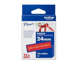 Brother textiles TZe-RW54 - Cinta para escribir (24 mm de ancho, 4 m de largo, entre otros, para Brother P-touch H200, H100LB/R, H105, E100/VP, D200/BW/VP, D210/VP, Cube, Cube Plus)