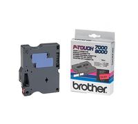 Brother TX-431 cinta laminada texto negro sobre rojo 12mm