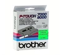 Brother TX-D31 cinta laminada texto negro sobre verde neón 12mm