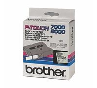 Brother TX-M51 cinta laminada texto negro mate sobre transparente 24mm