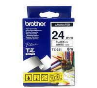 BROTHER TZ-251 Cinta Negra Sobre Blanco 24mm X 8m P-TOUCH 550