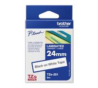 Brother TZ-251 Laminated Tape - Cintas para impresoras de etiquetas Negro, Blanco