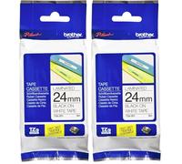 Brother TZ-251 Laminated Tape - Cintas para impresoras de etiquetas Negro, Blanco (Paquete de 2)