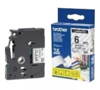 Cinta laminada brother tze111 8mm x 6mm transparente - negro