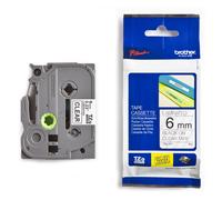 Brother TZe-111 Cinta negro sobre transparente 6mm (original)