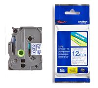 Brother TZe-133 - 12 mm Cinta laminada azul sobre transparente (8 m)