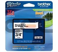 Cinta Laminada Brother TZ 18 mm 8 m Negra sobre Blanco para Etiquetas