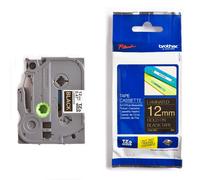 Brother TZe-334 cinta dorado sobre negro 12mm (original)