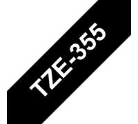 Brother tze-355 cinta para impresora de etiquetas blanco sobre negro