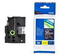 Brother TZe-365 cinta blanco sobre negro 36 mm (original)