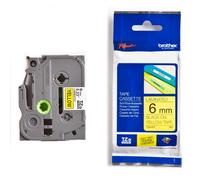 Brother TZe-611 Cinta negra sobre amarillo 6mm (original)