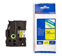 Brother TZe-661 Cinta negro sobre amarillo 36mm (original)