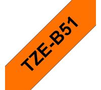 Brother tze-b51 cinta para impresora de etiquetas negro sobre naranja