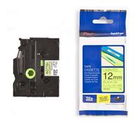 Brother TZe-C31 Cinta negro sobre amarillo fluorescente 12mm (original)