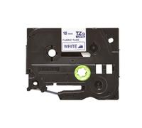 Brother TZe-FA4B Cinta textil azul sobre blanco 18mm