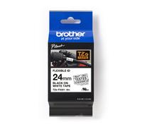 Brother TZe-FX251 Labelling Tape Cassette, Black on White, 24mm (W) x 8M (L), Fl