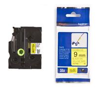 Brother TZe-FX621 Flexi ID Cinta negro sobre amarillo 9mm (original)