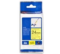Brother TZe-FX651 cinta flexible 24mm texto negro sobre amarillo (8M)