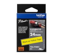Brother TZe-FX651 cinta para impresora de etiquetas Negro sobre amarillo TZ - Cintas para impresoras de etiquetas (Negro sobre amarillo, TZ, 2,4 cm, 8 m, 1 pieza(s), 2,4 cm)