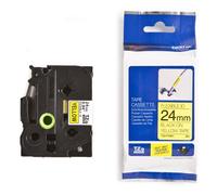 Brother TZe-FX651 Flexi ID Cinta negro sobre amarillo 24mm (original)