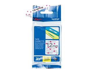 Brother TZe-MPPH31 Cinta negro sobre blanco con corazones rojos de 12 mm (original)