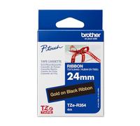 Brother TZe-R354 Cinta de etiquetado, oro sobre negro, 24 mm (ancho) x 4 m (largo)