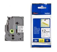 Brother TZe-S131 Cinta súper adhesiva negro sobre transparente 12mm (original)