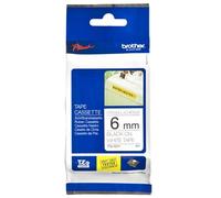 Cinta para impresora de etiquetas Brother TZE-S211 6 mm 8 m Negra