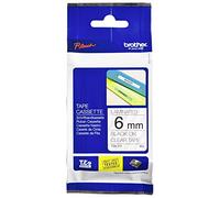 Cinta laminada brother tze111 8mm x 6mm transparente - negro