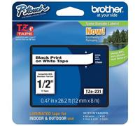 Brother TZe231 - Cinta laminada, texto negro sobre fondo blanco