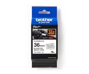 Brother TZEFX261 - Cinta flexible, color negro y blanco