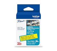 Brother TZeFX631 - Cinta flexible laminada negra sobre amarilla de 1/2 pulgada